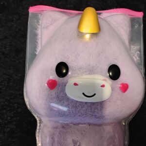 Cute Purple Unicorn Plush with Gold Horn